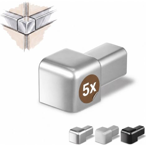 Dalsys Endstück für Fliesenschiene Quadratprofil Aluminium (eloxiert), Fliesenprofil - Silber matt 10mm, 5 Stück