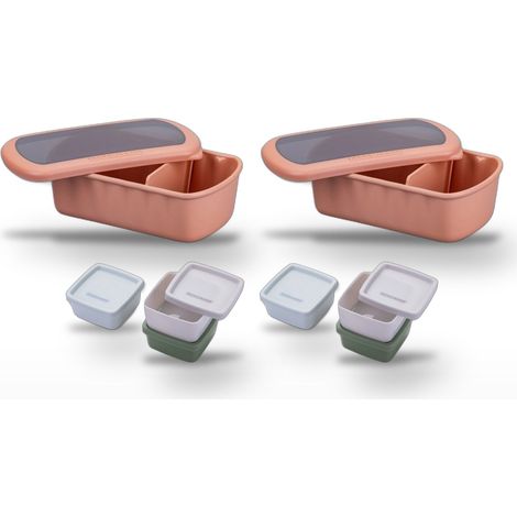 Lot de 2 lunch box 1L avec 2 boites à sauce Fackelmann Storage (1/5)