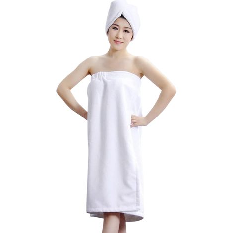 Serviette de Bain Femme Douce Peignoir de Bain Serviettes de Toilette Cheveux Drap de Bain Robe de Bain Sauna Piscine Gym Fitness Voyage Spa Plage (1/5)