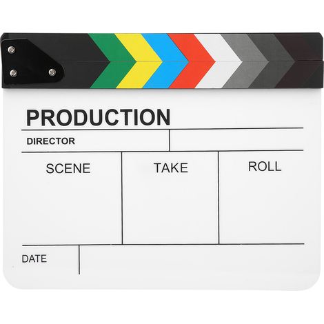 Tablette De Cinéma En Acrylique 30x25cm Avec Aimant Intégré Pour Tournage Et Photographie - Rayures Colorées (1/5)