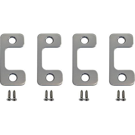 Lot de 4 plaques de verrouillage de porte Plaque de gâche réglable Plaque de gâche à grand trou pour serrure de porte, serrures électroniques, plaque de gâche de sécurité de maison et de loc (1/5)