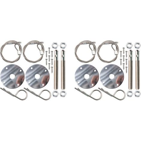 Adatto per 2 kit di perni di bloccaggio del cofano dell'auto, kit di clip di bloccaggio della piastra del perno di bloccaggio del cofano, perni di bloccaggio del cofano universali