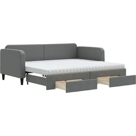 Maison Exclusive - Divano Letto Estraibile Cassetti Grigio Scuro 90x200cm Tessuto