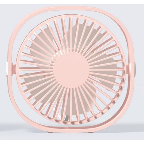 Kleiner, leiser, tragbarer USB-Ventilator, nur mit USB-Anschluss betrieben (keine Batterie), kühlend, 3 Geschwindigkeitsstufen, verstellbar, 360° schwenkbar, für Zuhause, Büro, Schlafzimmer, R (1/4)
