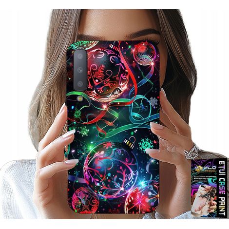 Custodia per Samsung A7 2018 - Palline di Natale, albero di Natale, custodia + pellicola (1/5)