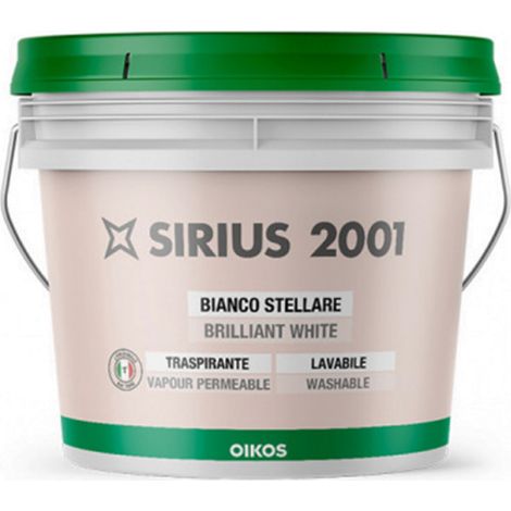 Pittura traspirante bianco stellare Oikos Sirius Tonalità dal bianco lt. 10