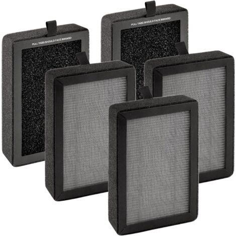 (5 pièces) LV H128 Filtres de Rechange pour LEVOIT LV-H128, PUURVSAS (HM669A), ROVACS (RV60), Filtre HEPA LV-H128 H13, Filtres à Charbon actif 3 en 1, Remplace LV-H128-RF (1/5)