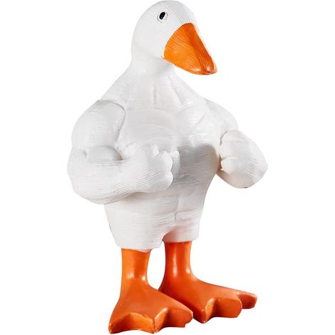 Divertente e muscolosa statuetta di anatra come decorazione per la casa, simpatica statuetta di anatra per il giardino, statuetta di anatra come decorazione per la scrivania, decorazione per il (1/5)