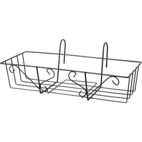 FEDOR soporte metal jardinera barandilla 61x22x18cm , Soporte metal jardinera barandillaFabricada en metal de alta calidadIdeal para poner sus macetas en el balcónMedid