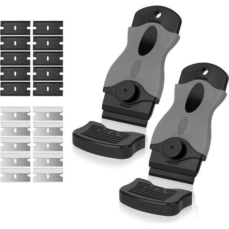 Schaber Set 2 Stück mit 20 Ersatzklingen für Kochfelder und Glas
