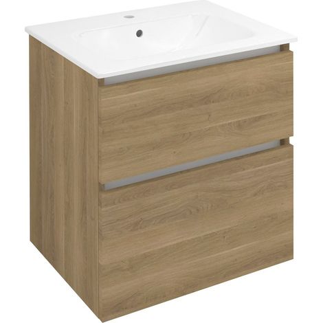 Meuble sous-vasque EZARA 59,2x64x46cm, chêne cuneo (1/4)