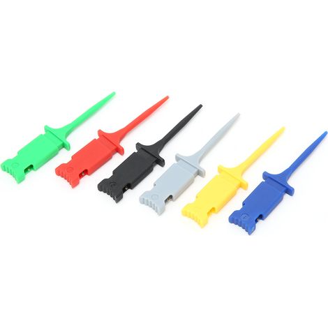 Kit de 6 mini pinces de test CI PA multicolores pour réparation et maintenance (1/5)