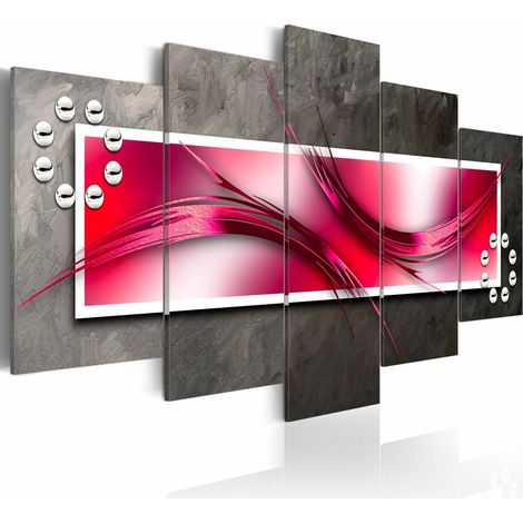 Tableau fantaisie rouge - 100 x 50 cm (1/3)