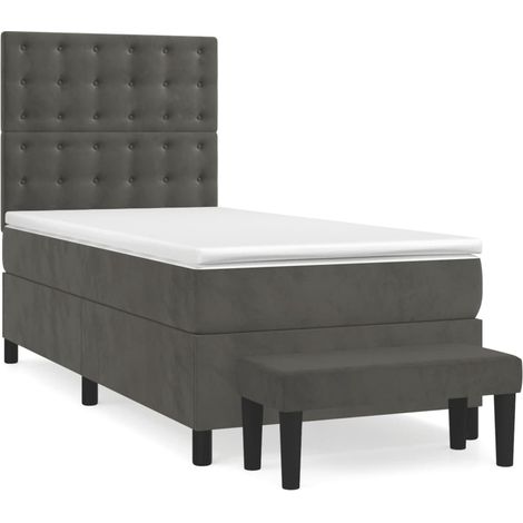 Maison Exclusive - Giroletto a Molle con Materasso Grigio Scuro 100x200 cm Velluto