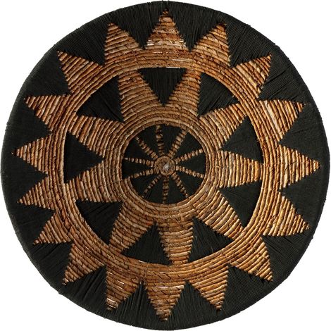Plato Decorativo 60X60X2 Hoja De Banana Negro/Natural (1/3)