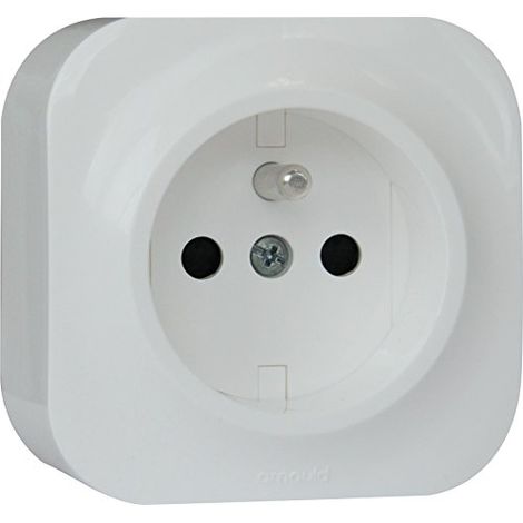 Enchufe eléctrico de bajo consumo con toma de tierra integrada – Eco Profile 54204 – Carcasa de plástico resistente, 1 unidad
