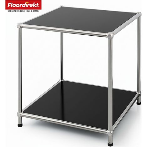 Metallregal Concept Epure MK-012 Offenes Beistell- & Aufbewahrungsregal mit 2 Ablagen Schwarz