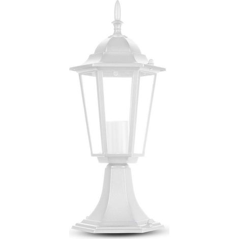V-TAC Portalampada lanterna lampada tradizionale da giardino in alluminio da terra colore bianco E27 IP44 sku 7075
