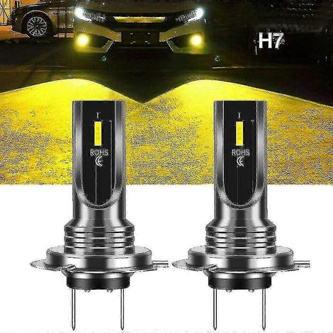 Set mit 2 H7-LED-Lampen für Autoscheinwerfer, Halogen- und Nebelscheinwerfer, 3000 K, reines Gelb, erhältlich ab 3. Februar – AquaForge