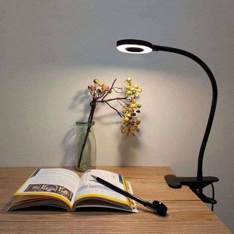 Lampe de Bureau LED Flexible avec Pince, 3 Modes d'Éclairage et 10 Niveaux d'Intensité (1/5)