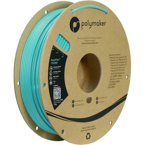 [NEUWERTIG] B-Ware Polymaker Filament Druckmaterial Tpu Flexibel Poly Flex Blau Grün 2.85 Mm 750 G