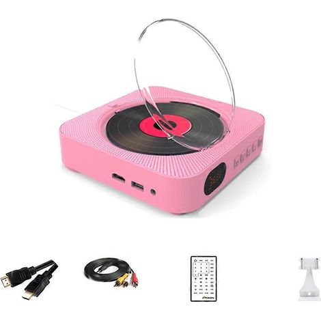 Lecteur audio multifonction VCD/CD/DVD avec haut-parleur Bluetooth, radio FM, fixation murale, prise AUX et télécommande (UE) C (1/5)