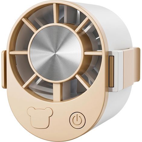 Elektrischer Ventilator, Clip-Ventilator, tragbarer wiederaufladbarer Ventilator – vielseitig einsetzbar für Regenschirm, Hüfte, Büro, Fahrrad, 1000 mAh Akku, Khaki. (1/5)