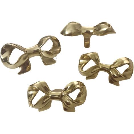 4 pièces boutons de commode à nœud en métal boutons décoratifs de tiroir en laiton poignées de meubles à nœud doré poignées d'armoires rétro accessoires (1/4)