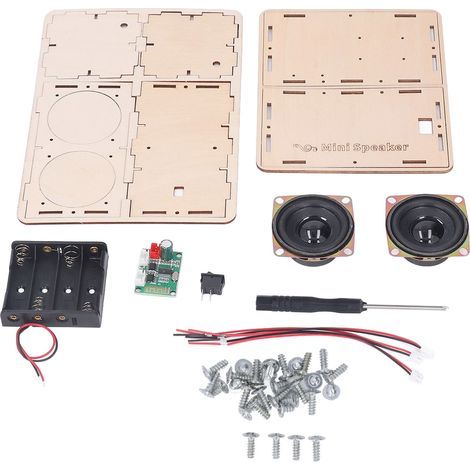 Bluetooth-Lautsprecher-Bausatz zum Selbstbauen, Stereo-Surround-Sound, ungiftiges Holzverbundmaterial, Lautsprecher-Bausatz zum Selbstzusammenbau für Schulkinder (1/5)