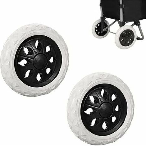2 Pièces Remplacement de Roues de Caddie en Caoutchouc, Roues de Chariot en Plastique avec Mousse, Noir Hot Design Roue Chariot, pour Les Caddies, Les Chariots, Antidérapant (1/4)