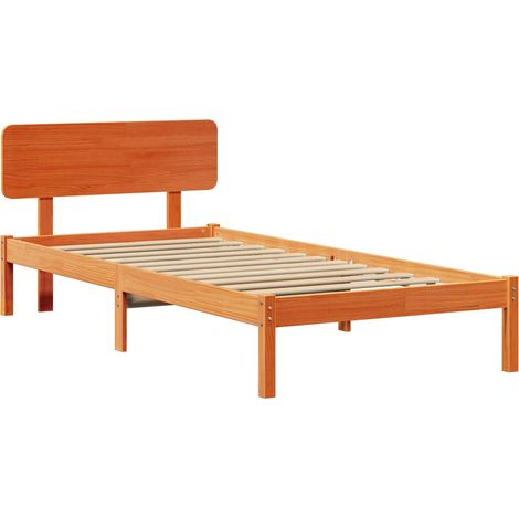 Maison Exclusive - Estructura de cama con cabecera Marrón cera 10 (1/4)
