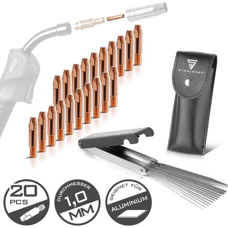 STAHLWERK 20 punte di contatto 1,0 mm AK25 MB25 KD24 MB24 Alluminio e pulitore