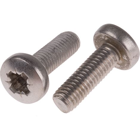Vis à métaux RS PRO M8 à tête Cylindrique Pozidriv en Acier Inoxydable, 25mm ( Prix pour Sachet de 25 )