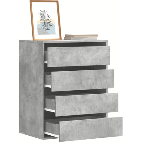 Commode d'angle gris béton 60x41x76 bois d'ingénierie (1/5)