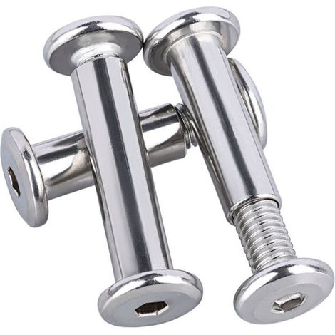 30 Pièces Vis de Connexion M6 x 20mm, Vis Assemblage Meuble en Acier Inoxydable, Visde Reliure, Visde Raccordement pour Meubles Armoires, Planches de Bois