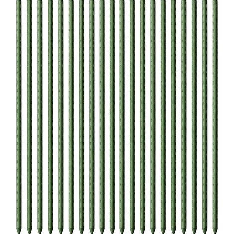 Toboli 20x sostegni per piante colore verde 150 cm Ø 11 mm Pali per piante rampicanti in metallo e plastica, tutori per pomodori e vasi