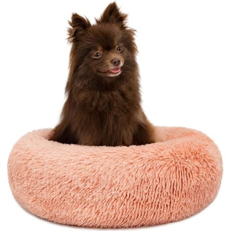 Panier Donut en Peluche pour Chien et Chat, Ø 40 cm, Rose (1/5)