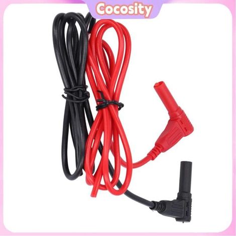 Kit de fils de test - COCOSITY - 70017 - Fiches banane 4 mm mâle-mâle - 32A/1000V - 2 fils rouge/noir (1/4)