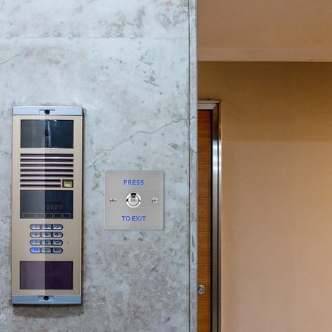 Interrupteur de porte en acier inoxydable, bouton-poussoir de déverrouillage pour porte de sortie de secours et serrure de contrôle d'accès (1/5)