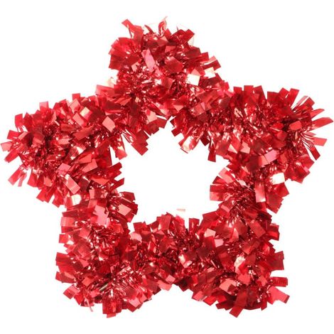 Weihnachtsdekoration – roter Folienstern zum Aufhängen (1/2)