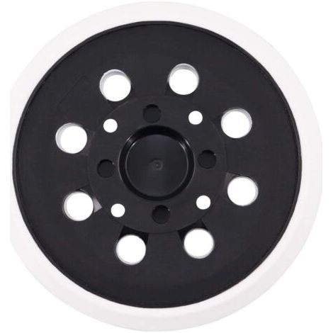 Plateau de ponçage 125 mm PU pour Bosch PEX 300/400 AE - Compatible ponceuse excentrique, système autocrochant velcro, 8 trous d'aération (1/4)