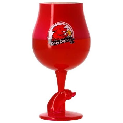 Rince-Cochon - Lot de 4 verres rouges - Graduations 25/33/50 cl - Neufs