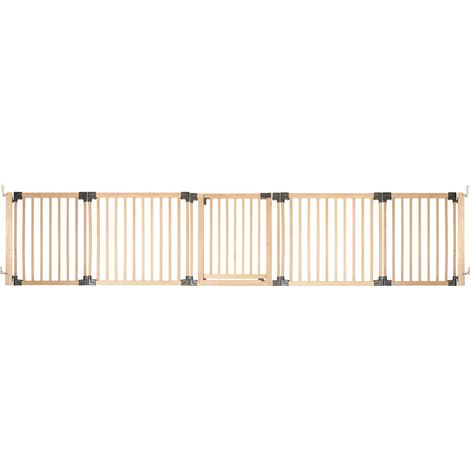 Safetots Wooden Multi Panel Room Divider, up to 376cm, Natural Wood, 76cm Tall, Flexible Room Divider for Baby and Toddler