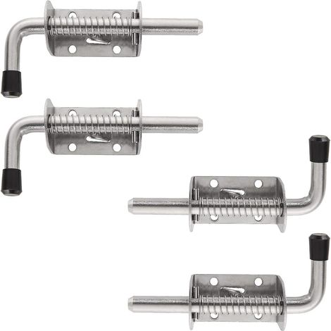 Lot de 4 goupilles de verrouillage à ressort de 12,7 cm (5 po), cylindre en acier inoxydable 304, épaisseur 2 mm, finition brossée.