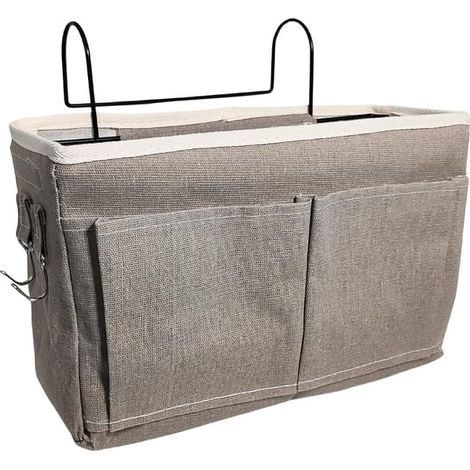 Un sac de rangement gris clair pour le lit, un panier de lit suspendu. (1/3)