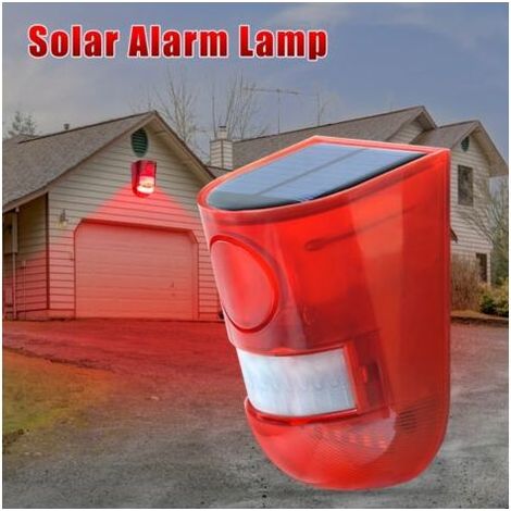 Solarbetriebene Außenalarmanlage mit 129 dB Sirene – 6 LED-Blitzlichter, wiederaufladbarer Akku, Sicherheit für Haus, Villa, Bauernhof oder Hühnerstall (1/5)