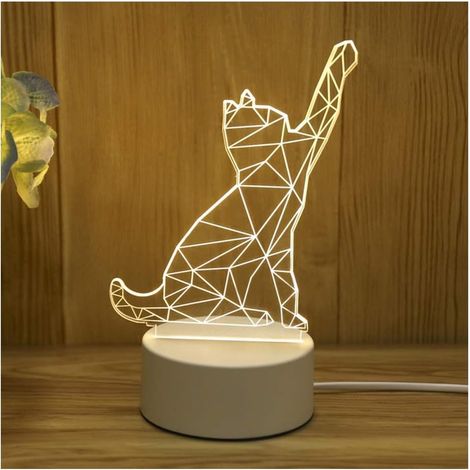 Wiederaufladbare 3D-Nachtlampe, entspannende Atmosphäre, 3 Farben.