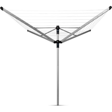 Séchoir Lift-O-Matic Advance - Etendoir Linge Extérieur - Résistantes Aux UV, 50 M - Rotation Fluide - Douille Plastique, Housse, Sac pour Pinces À Linge - Gris Métallique - Ø 295 (1/5)