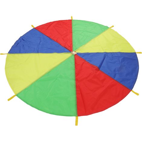 Parachute Enfant - 200 cm - 8 Poignées - Polyester - Jeu Collectif Extérieur - Pour 6 à 8 Enfants - 4 Couleurs