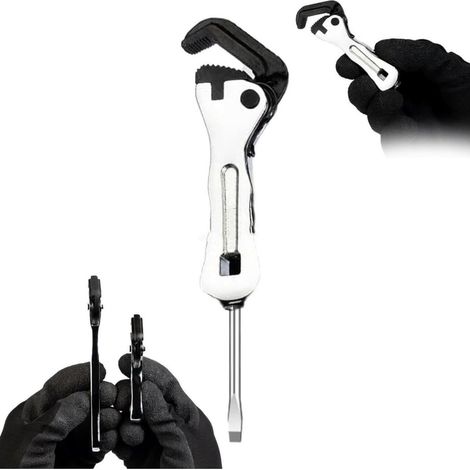 Clé à molette micro compacte auto-ajustante, multi-usage, avec porte-embout intégré (1/5)